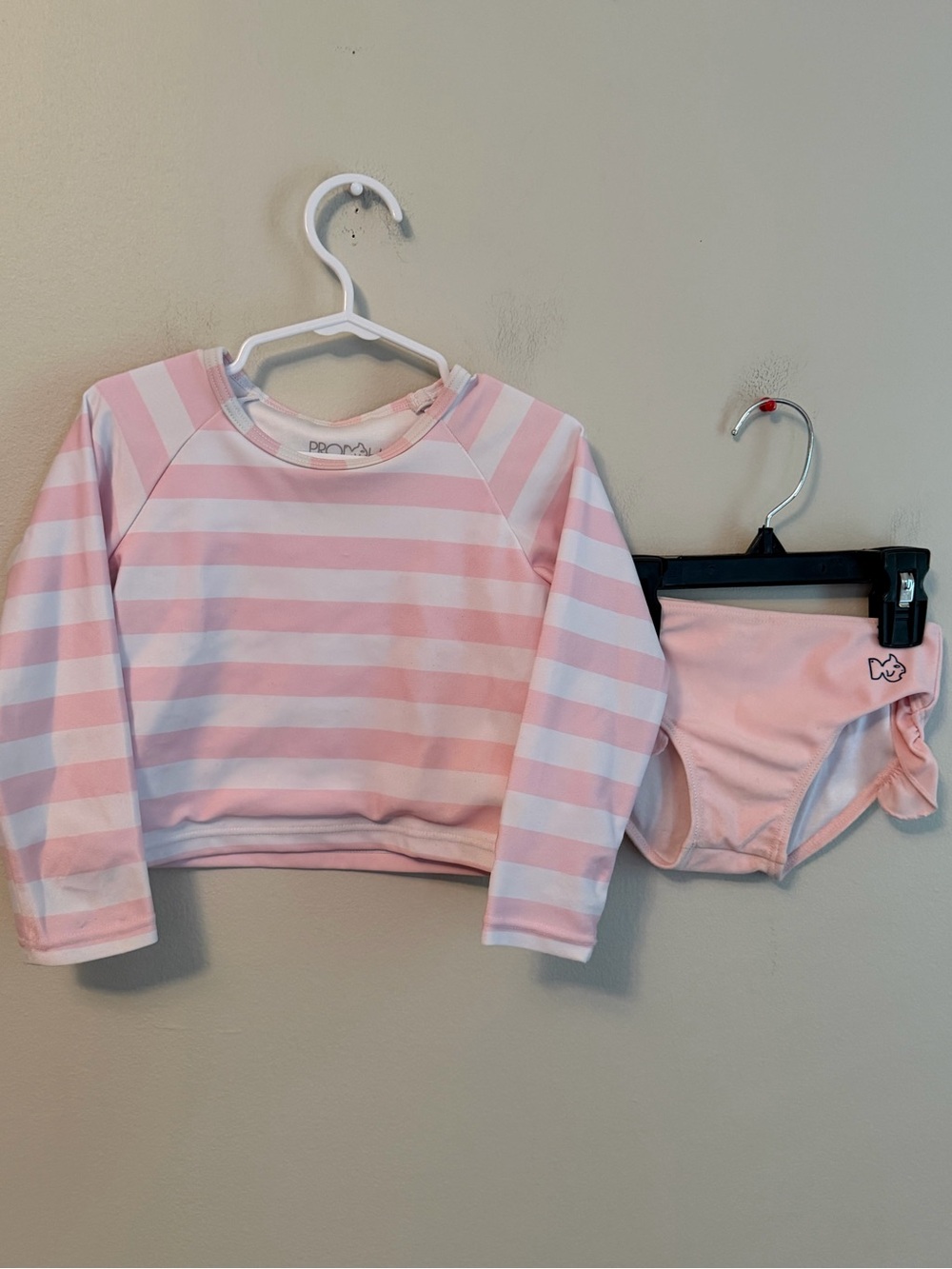 Prodoh Pink Stripe Girls' Rash Guard Swim Set